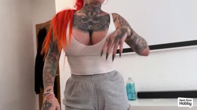 NextDoorHobby Cat Coxx Frustrated Redhead With Tattoos Deepthroats And Gets Her Asshole Fucked PP