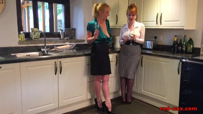 Red Lucy Gresty And Red Wanton On The Worktop LEWD